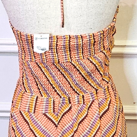 ECLAIR Orange Multi-Color Pattern Halter Sleeveless Midi Dress,X-Large,NWT - Picture 12 of 16